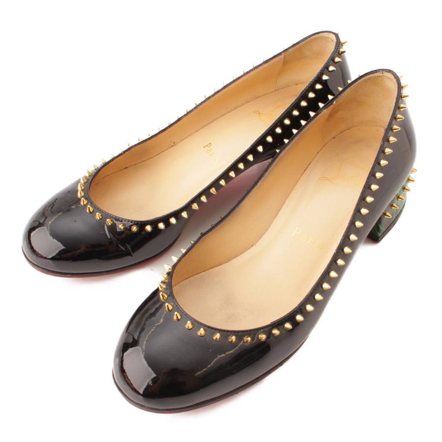 クリスチャン ルブタン】Christian Louboutin パテントレザー スパイク
