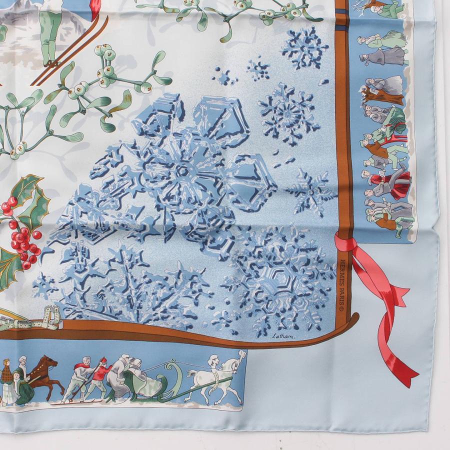 HERMES 【エルメス】Hermes カレ90 シルクスカーフ Neige d