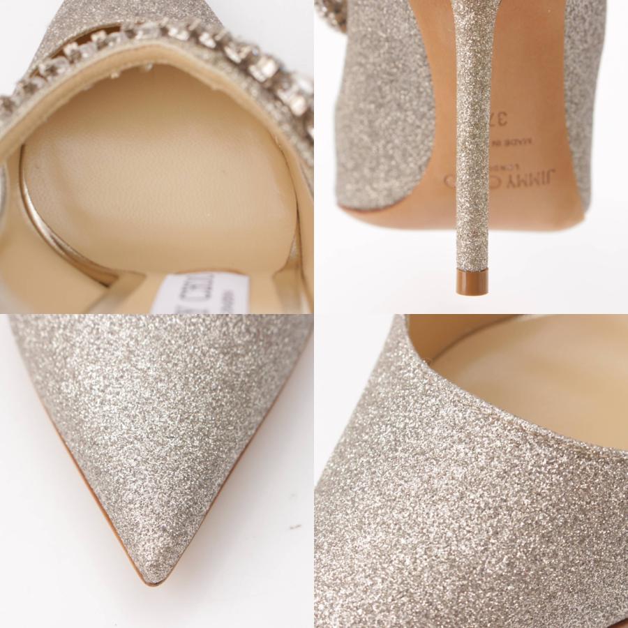JIMMY CHOO シルバー グリッター パンプス 37 ジミーチュウラメ