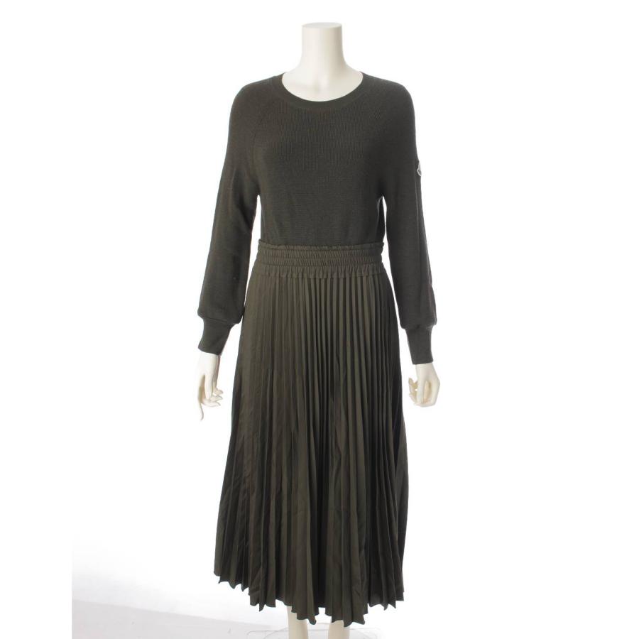 モンクレール】Moncler 20AW ABITO ニット切替ワンピース ロゴ