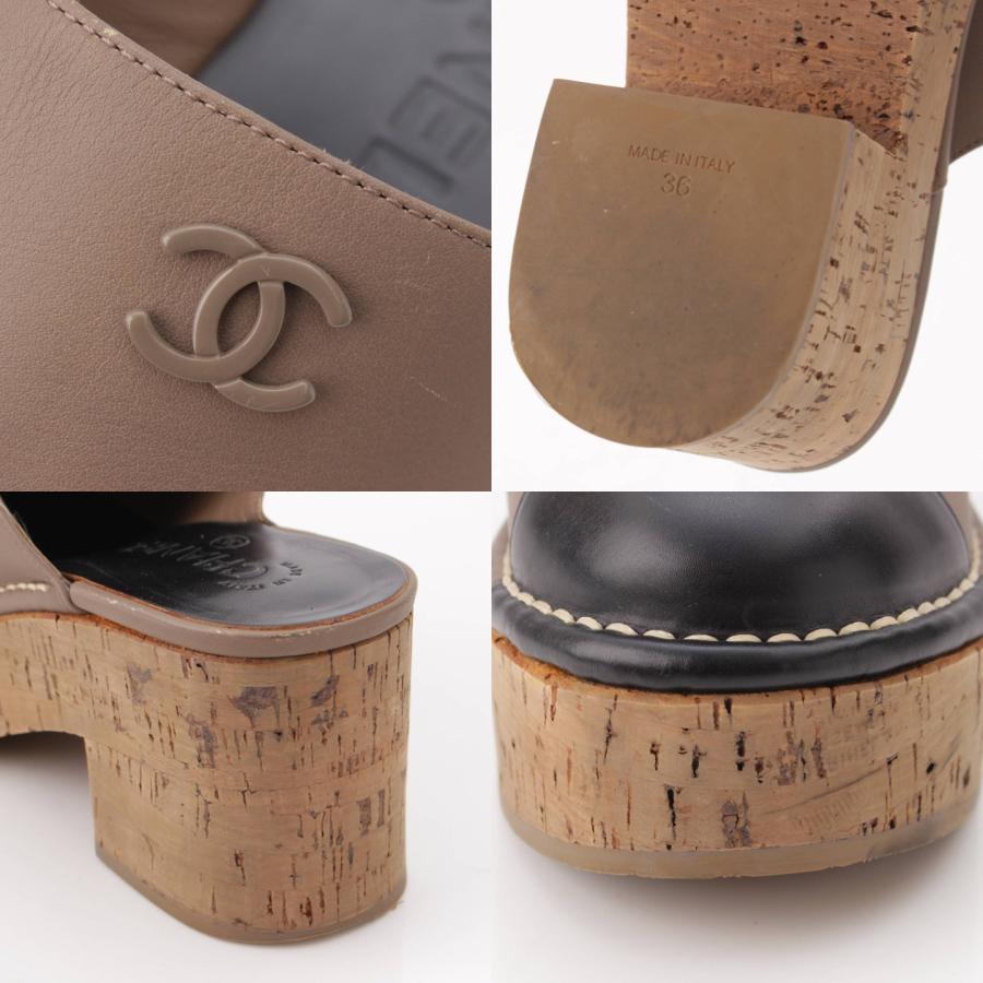 シャネルCHANEL サボサンダルボア36 ミュール