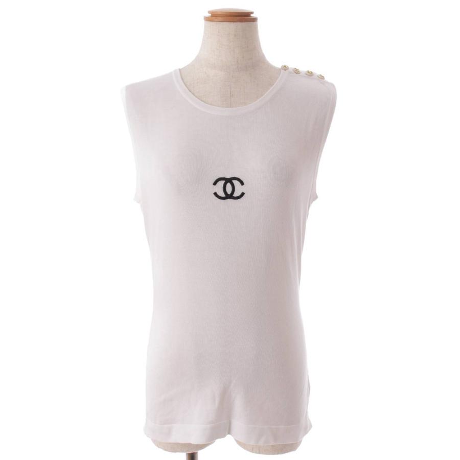 シャネル】Chanel ヴィンテージ ココマーク ノースリーブ コットン