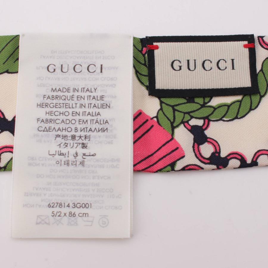 グッチ】Gucci シルク バンド― スカーフ ネックボウ 627814 ピンク