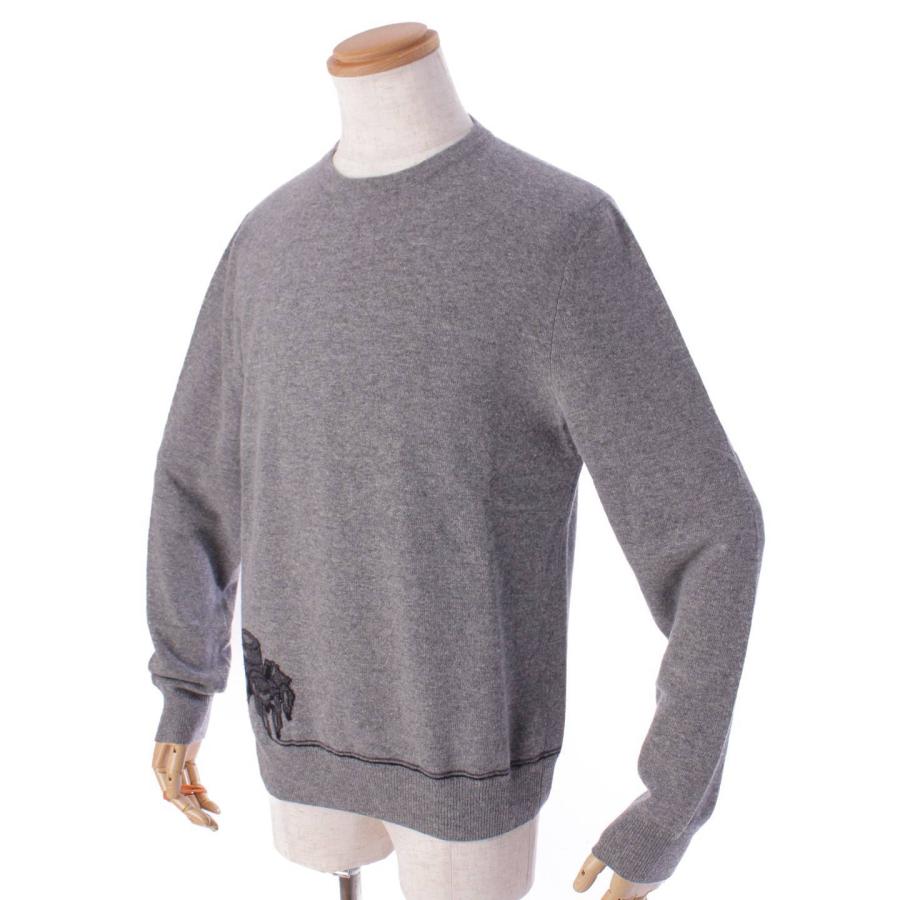 エルメス】Hermes メンズ カシミヤ混 スパイダー柄 クルーネック