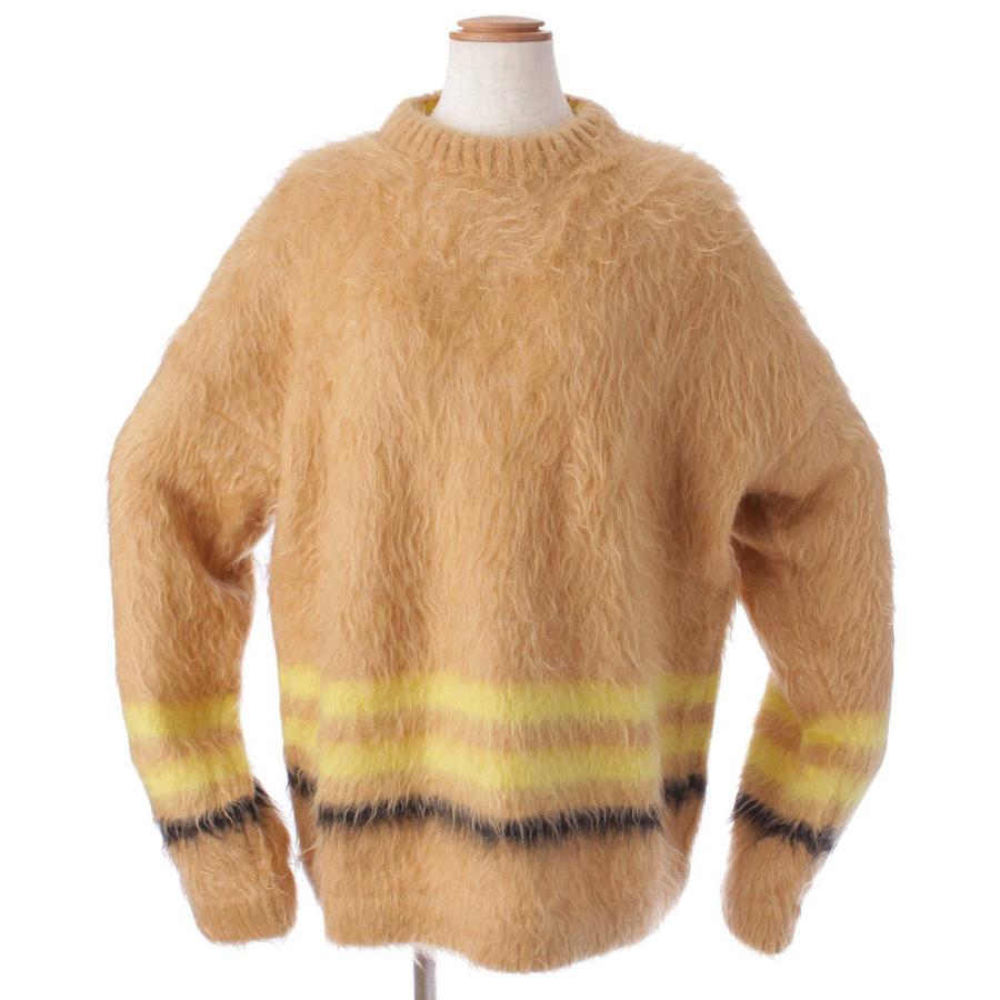 ロエベ】Loewe ボーダー モヘヤ ウール ニット トップス ベージュ S