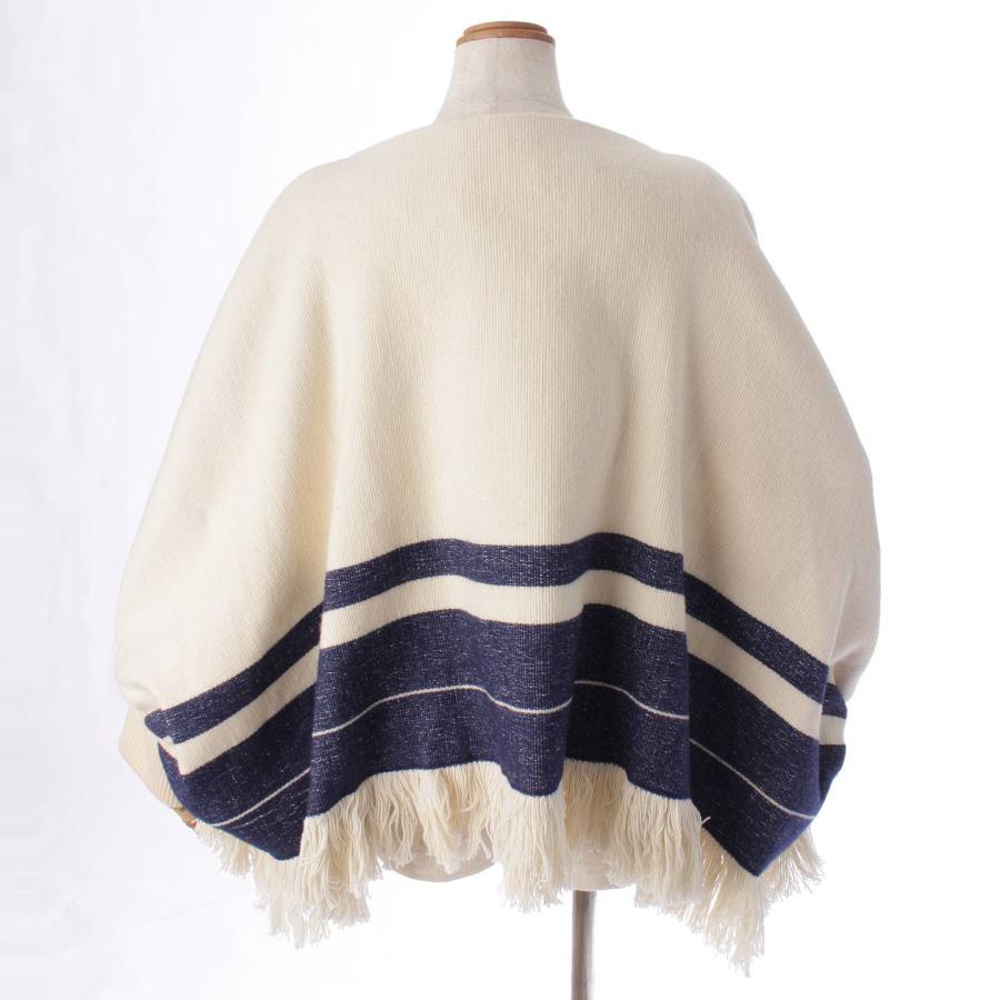 Chloe 【クロエ】Chloe 18年 コットン×ウール ニットポンチョ フリンジ 
