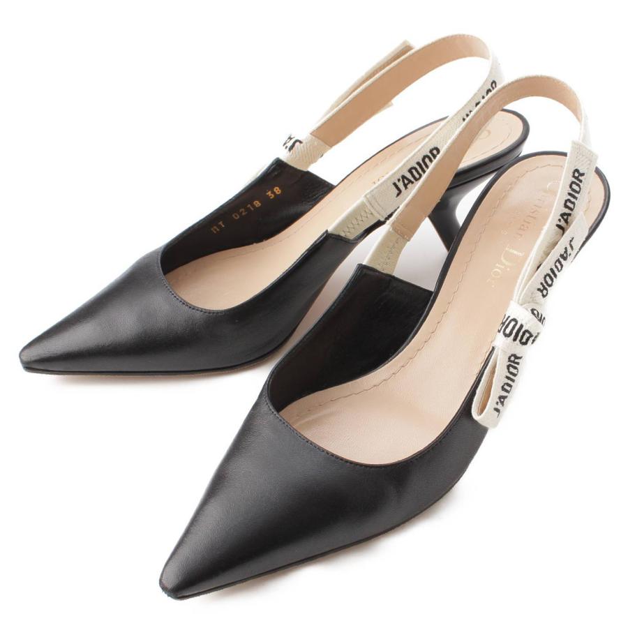 Christian Dior ブラック スリングバックパンプス Christian Dior ブラック スリングバックパンプス