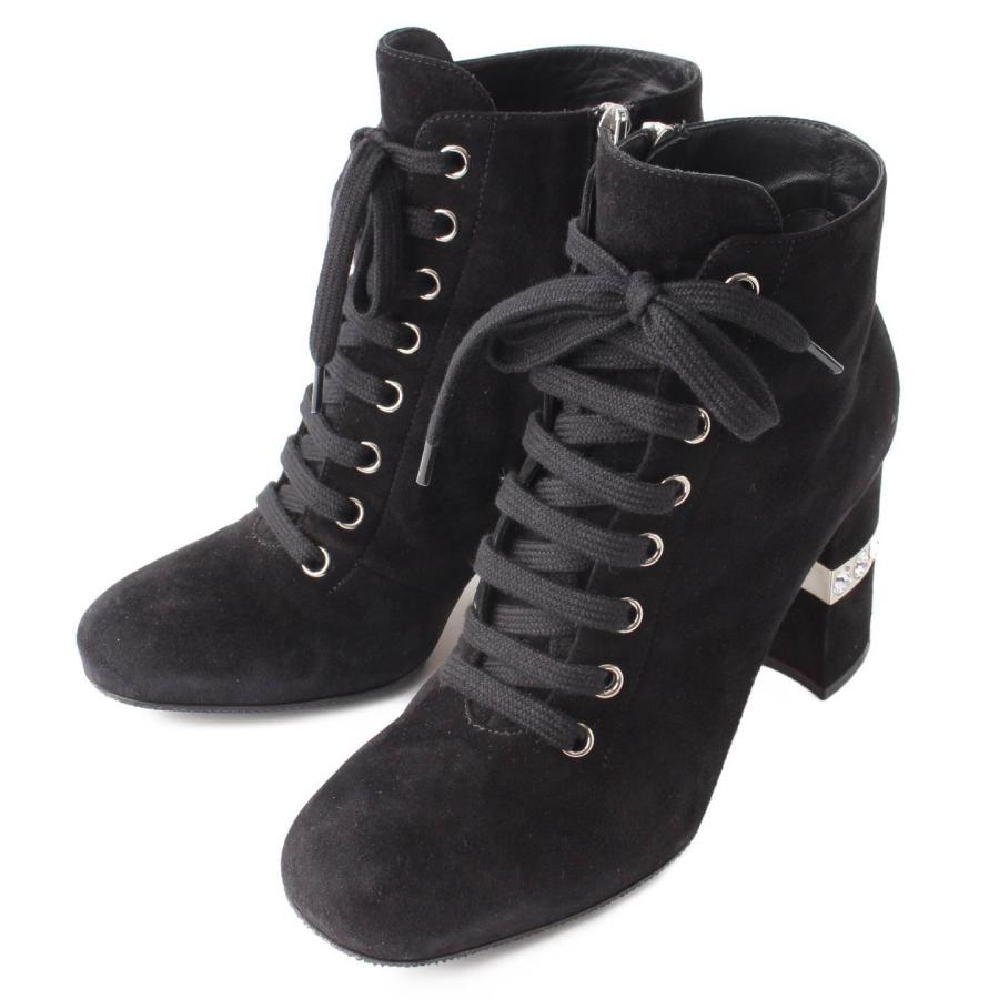 miu miuレースアップハイカーブーツ Miu Miu レースアップ レザーブーツ | ブラウン | FARFETCH JP