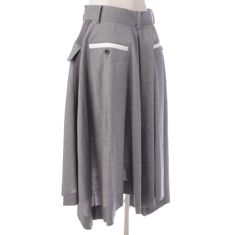 サカイ】sacai 21SS Suiting Asymmetry Skirt スーチング 