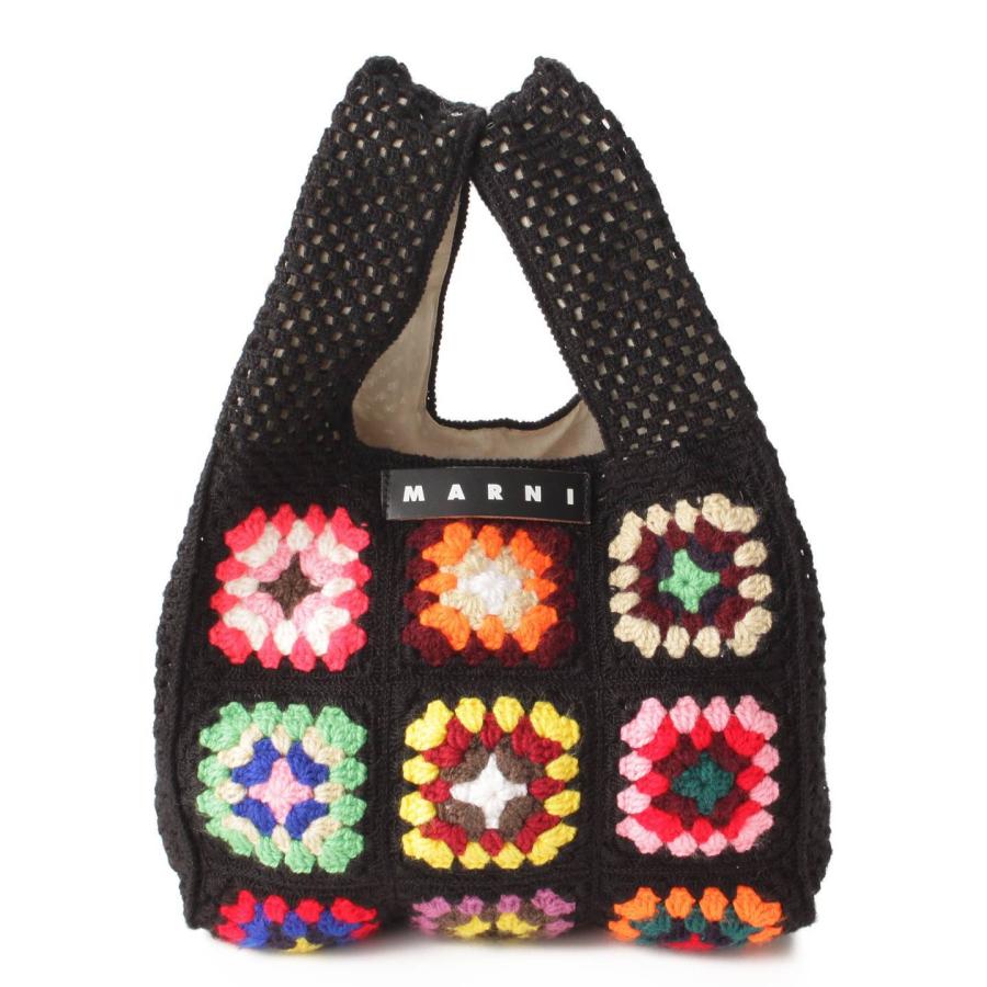 MARNI 【マルニ】Marni フラワー ニット フィッシュ ロゴ トートバッグ 