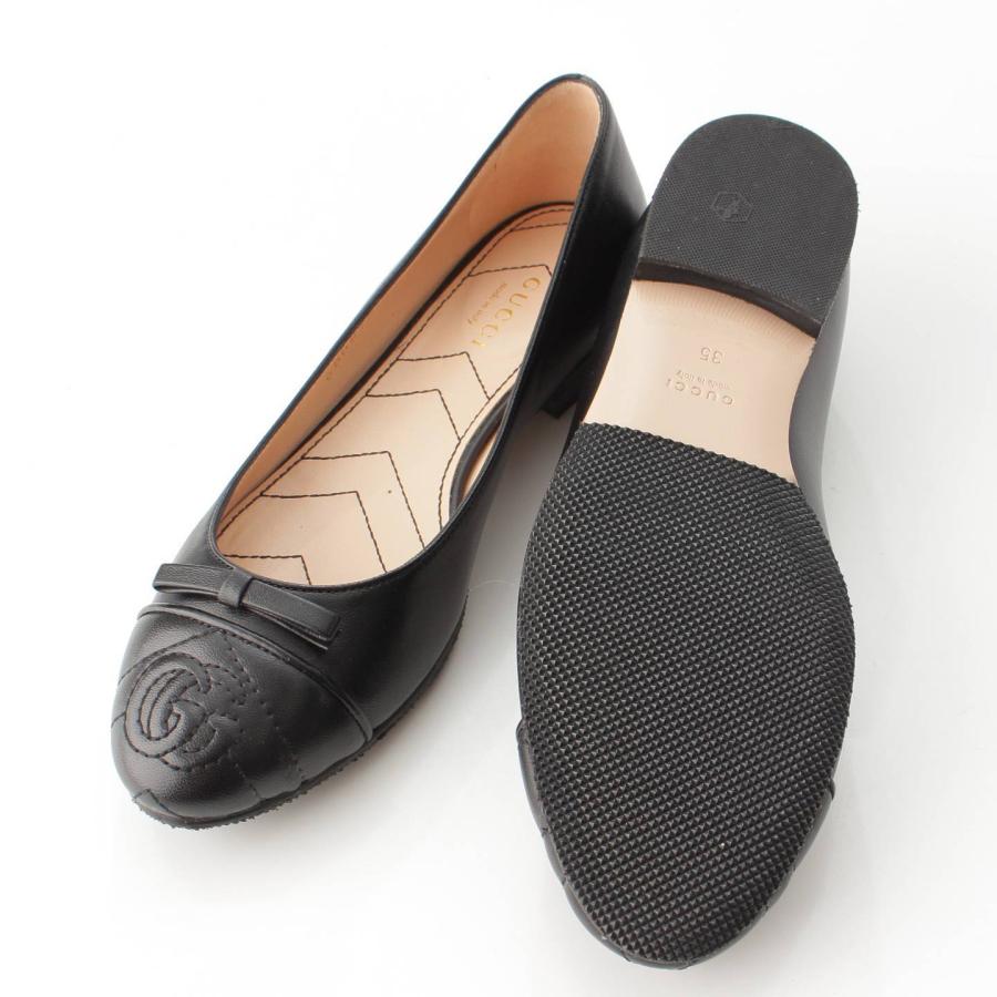 グッチ】Gucci GGマーモント レザー フラットシューズ 680878 ブラック