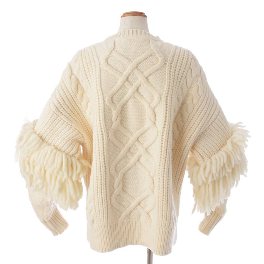 ENFOLD 【エンフォルド】ENFOLD フリンジ ケーブルニット プルオーバー  