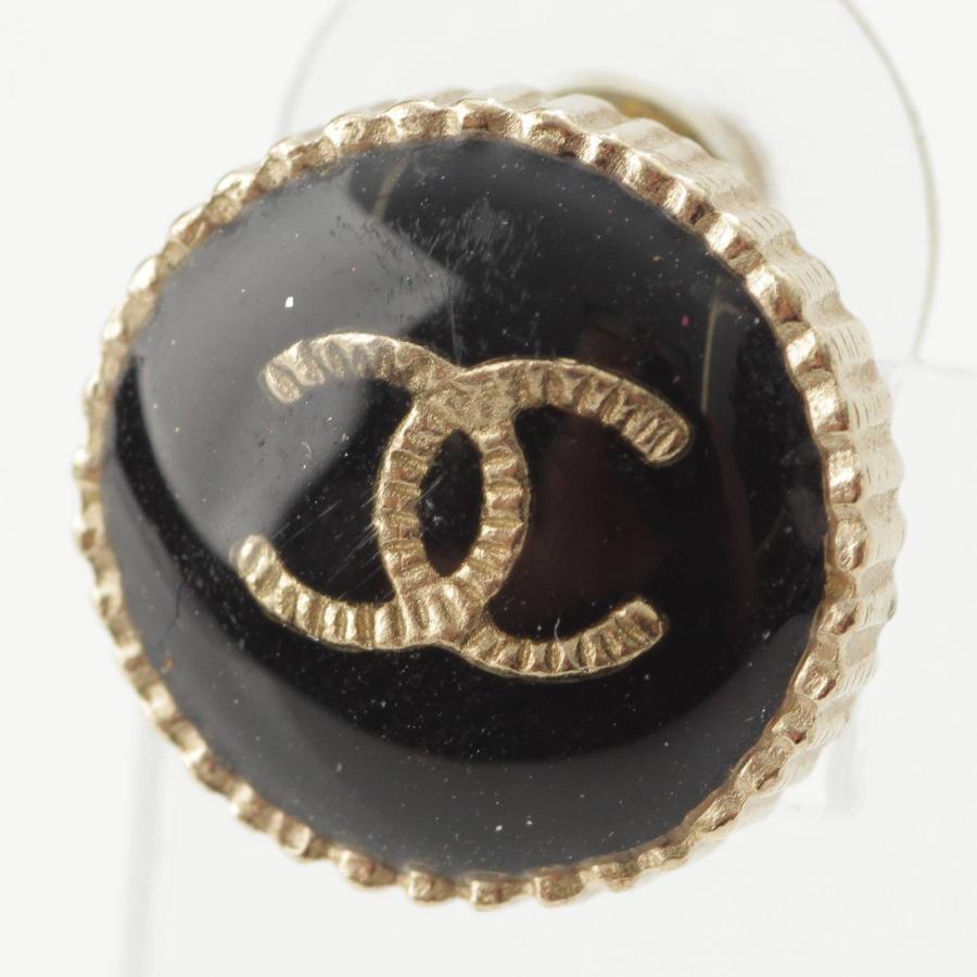 CHANEL 【シャネル】Chanel A17 ココマーク ラウンド ピアス ブラック  
