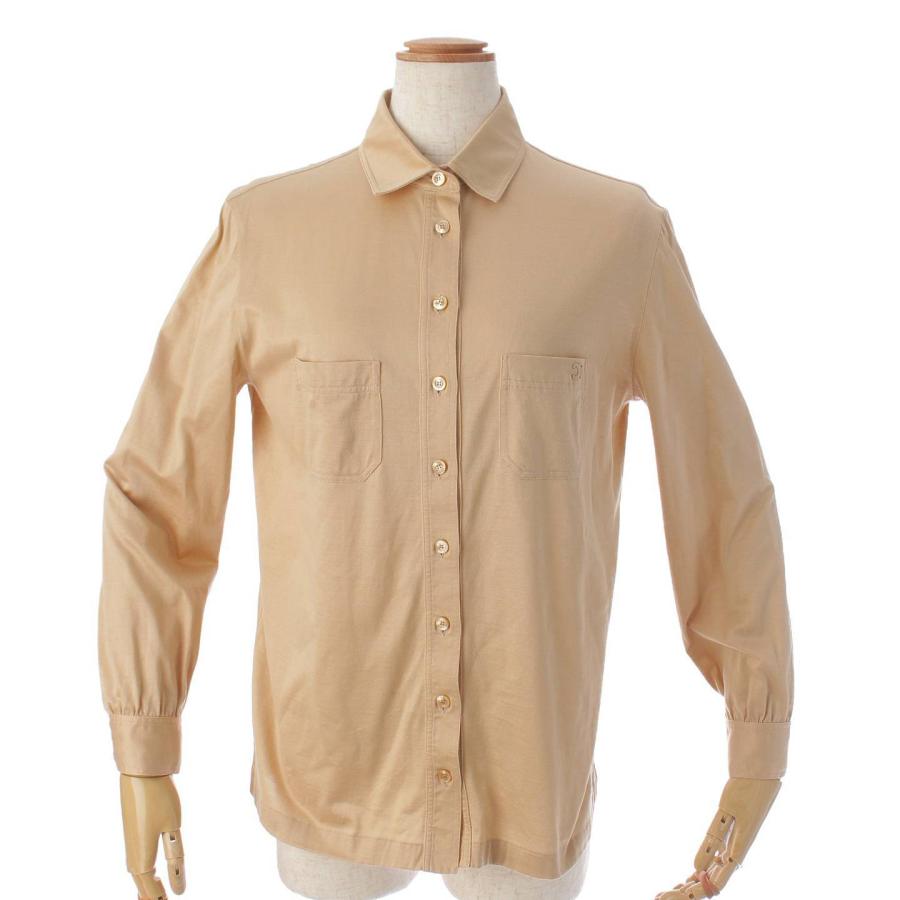 CELINE 【セリーヌ】Celine トリオンフ刺繍 コットン シャツブラウス  