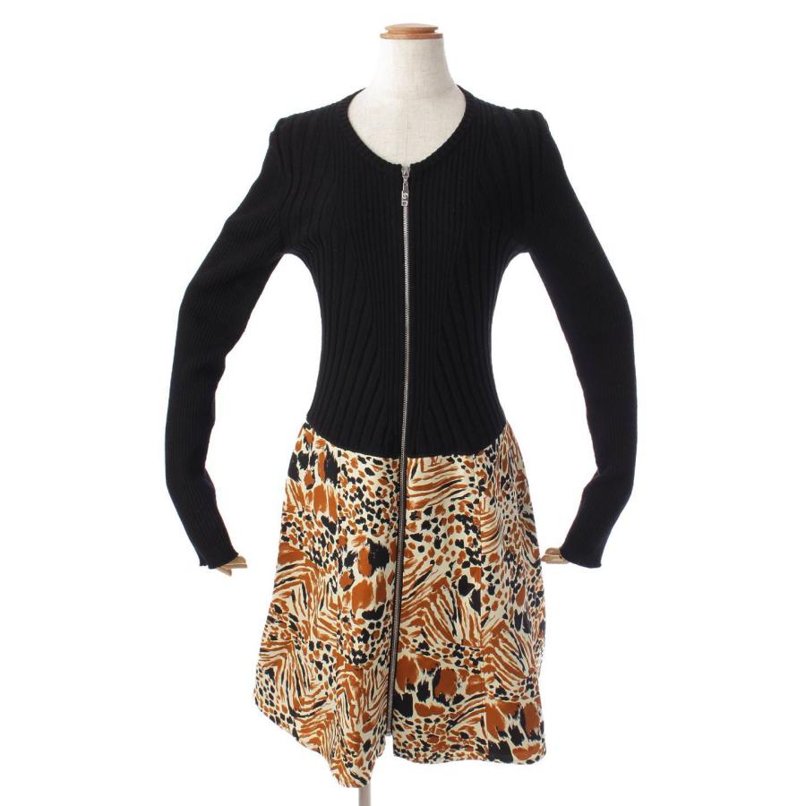 ルイヴィトン】Louis Vuitton ウール シルク ニット 切替 ジップアップ