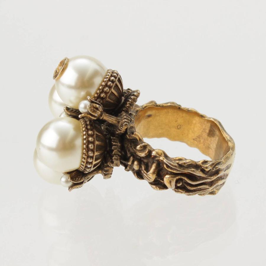 GUCCI 【グッチ】Gucci インターロッキング フェイクパール リング  