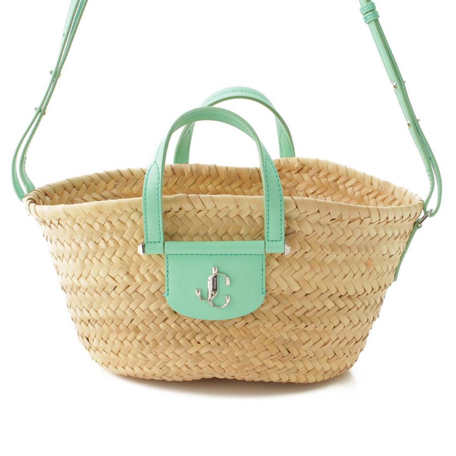 JIMMY CHOO ジミーチュウ 2way ラフィア かごバッグ ハンドバッグ ジミーチュウ かごバッグ ショルダーバッグ 2WAY ベージュ