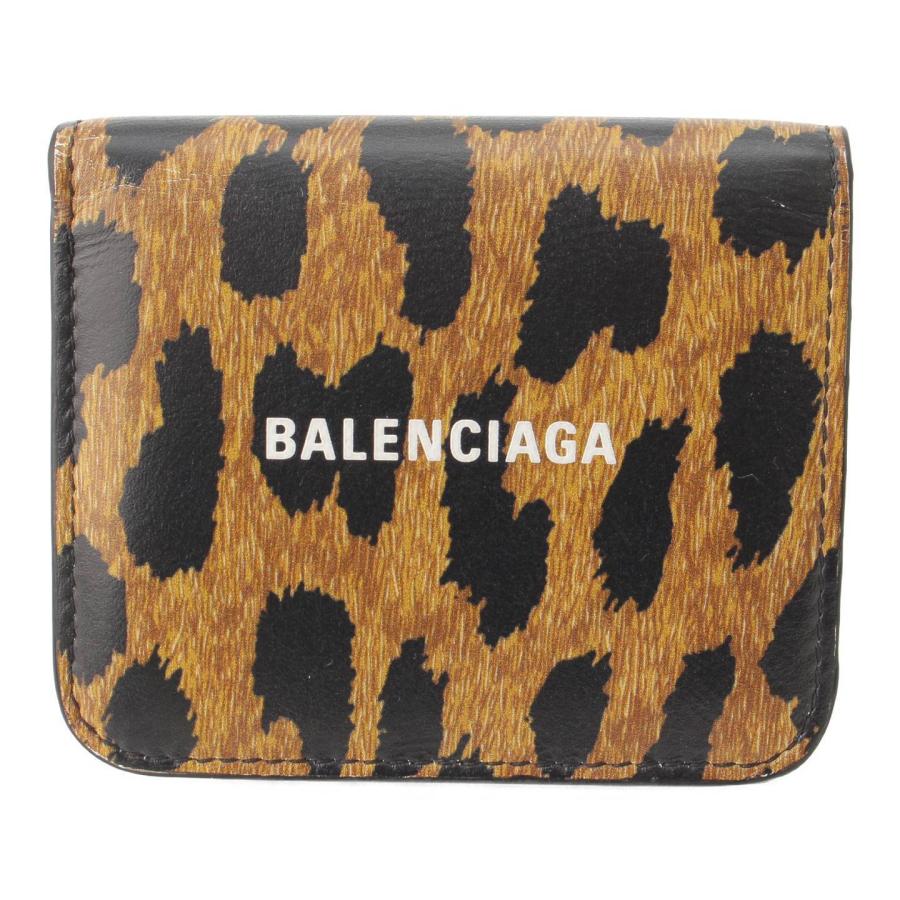 BALENCIAGA 【バレンシアガ】Balenciaga レオパード柄 レザー 二つ折り 