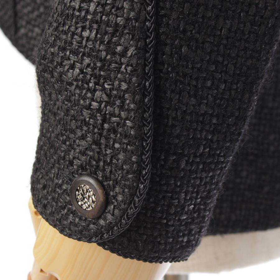 【シャネル】Chanel　ココマーク ウール ツイード テーラード ジャケット P44322 ブラック 38 【中古】【正規品保証】176089