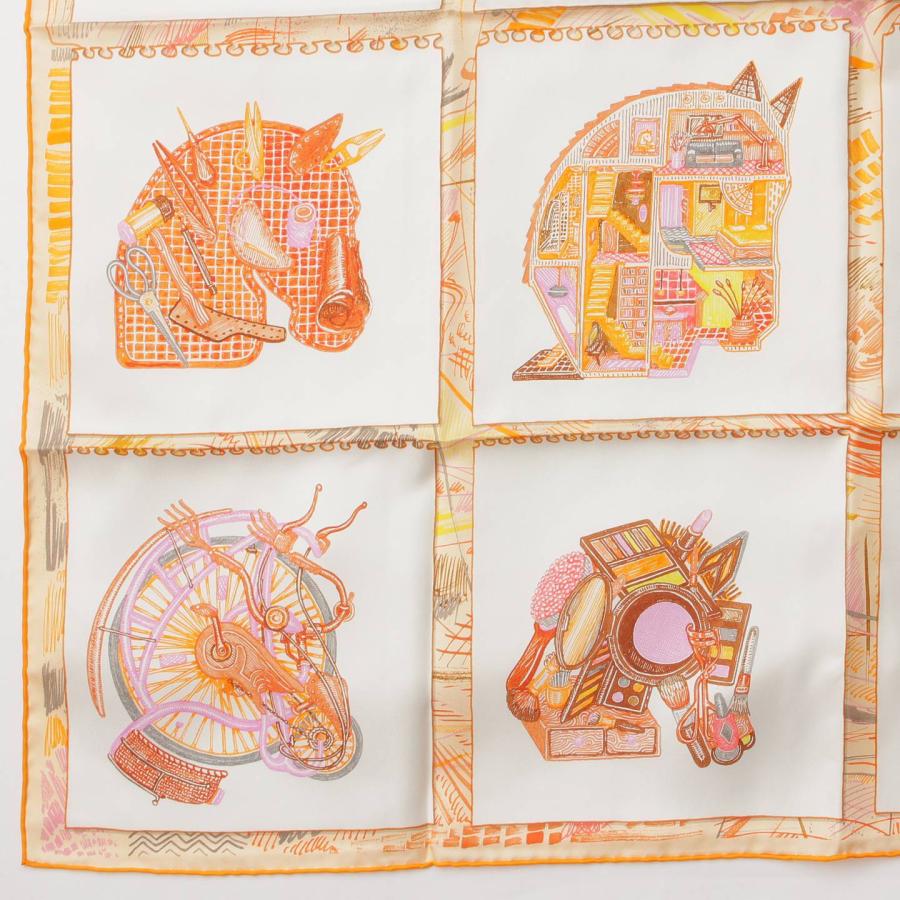 エルメス】Hermes カレ90 シルクスカーフ Chevaloscope シュヴァ 