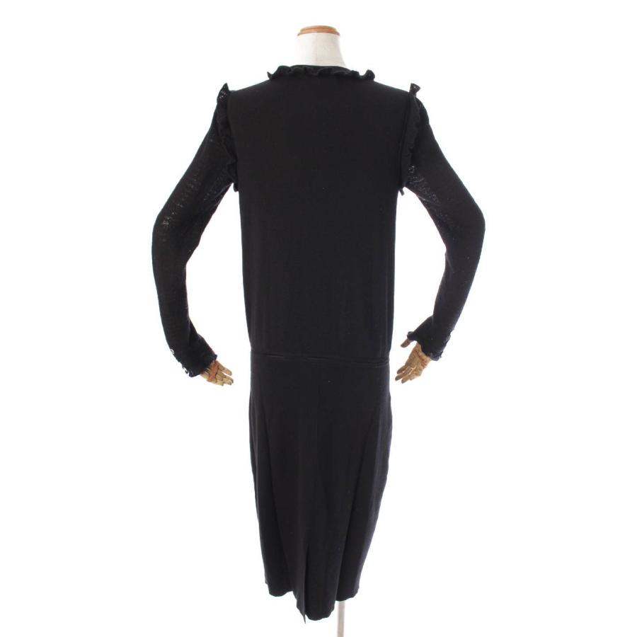 シャネル】Chanel フリル ロング ニット ワンピース P54855 ブラック  