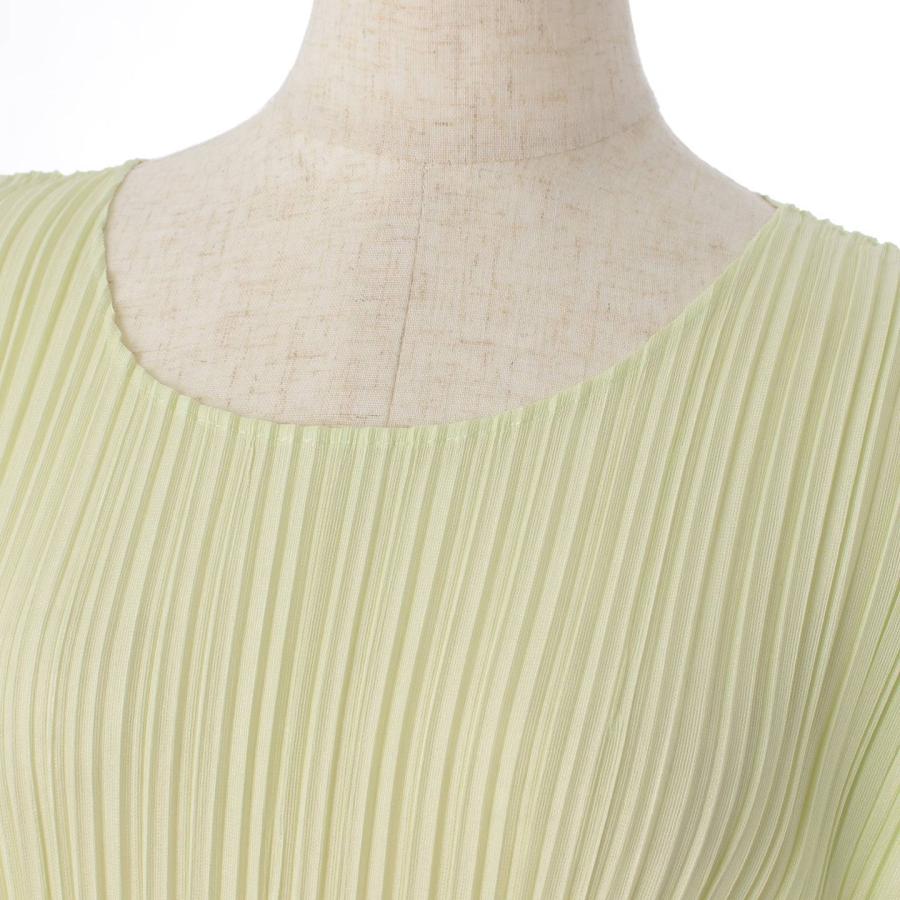 PLEATS PLEASE イエロー ノースリーブ ロングワンピース