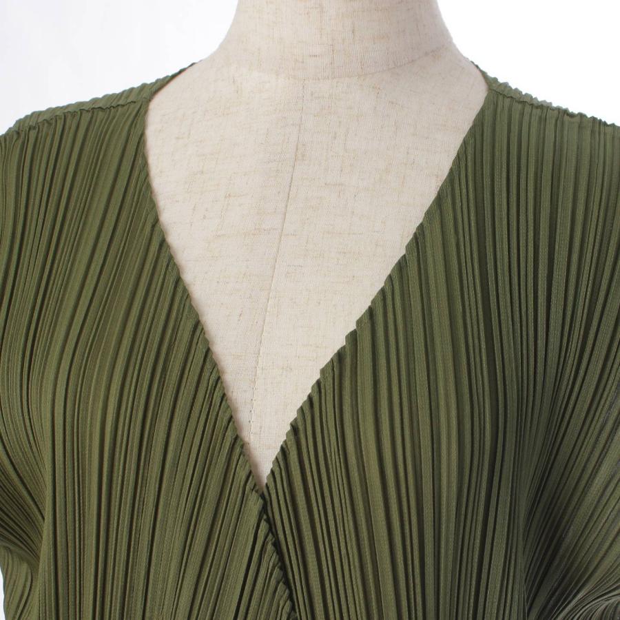 PLEATS PLEASE ロングカーディガングリーン