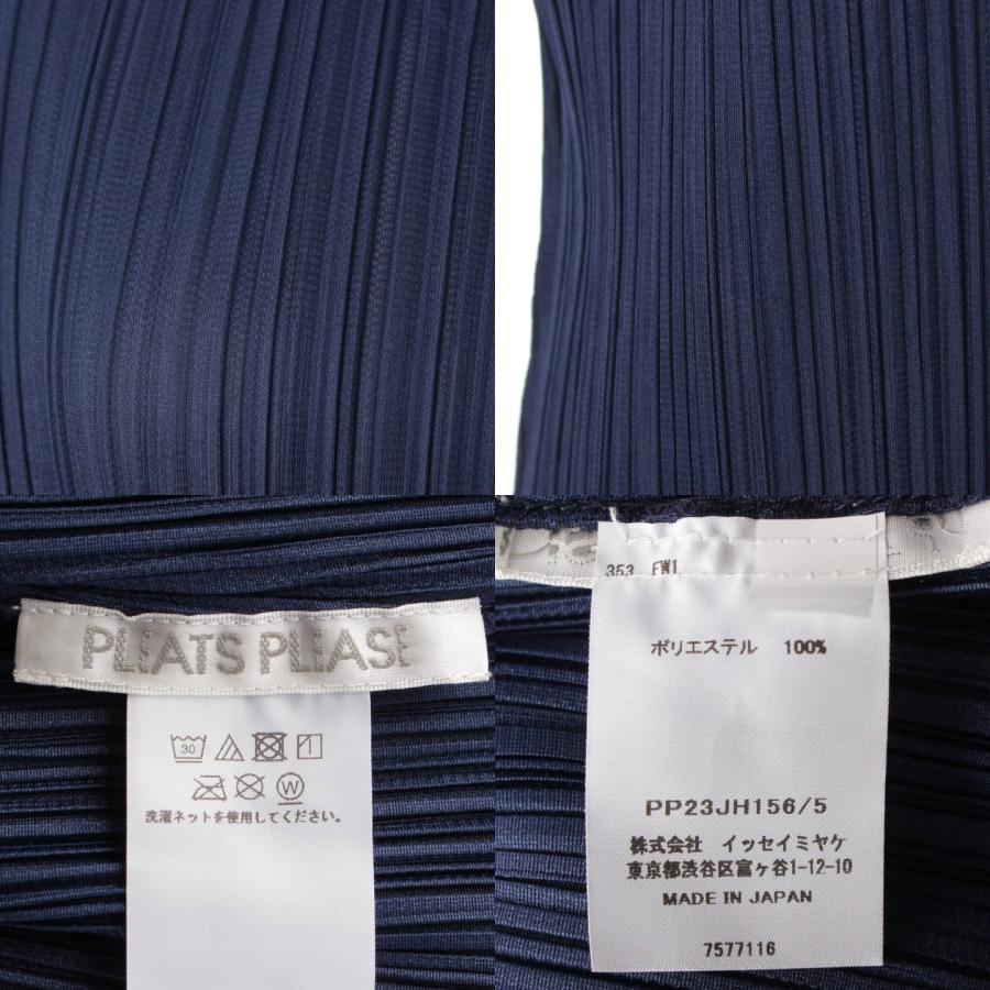 PLEATS PLEASE Aライン イッセイミヤケ ノースリーブ ネイビー