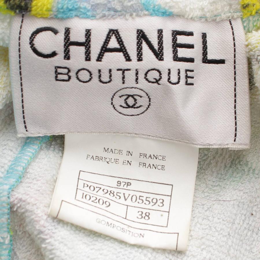 シャネル】Chanel 97P パイル地 セットアップ 花柄 ココボタン P07985 
