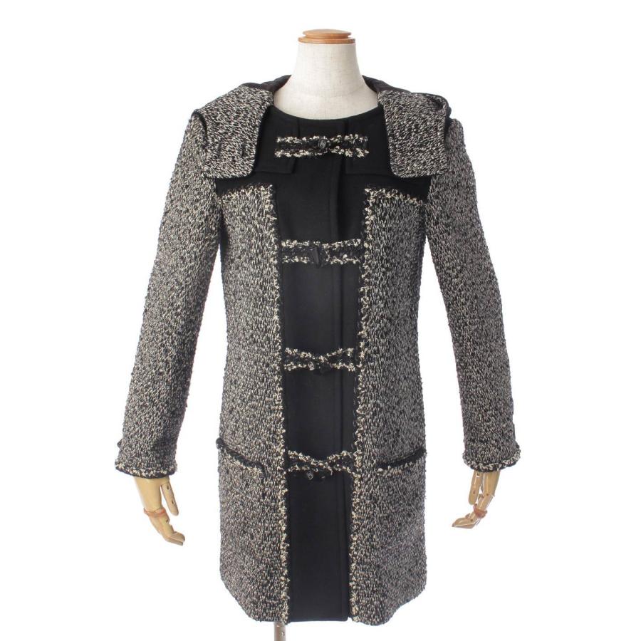 CHANEL 【シャネル】Chanel ウール シルク混 ツイード ダッフルコート  