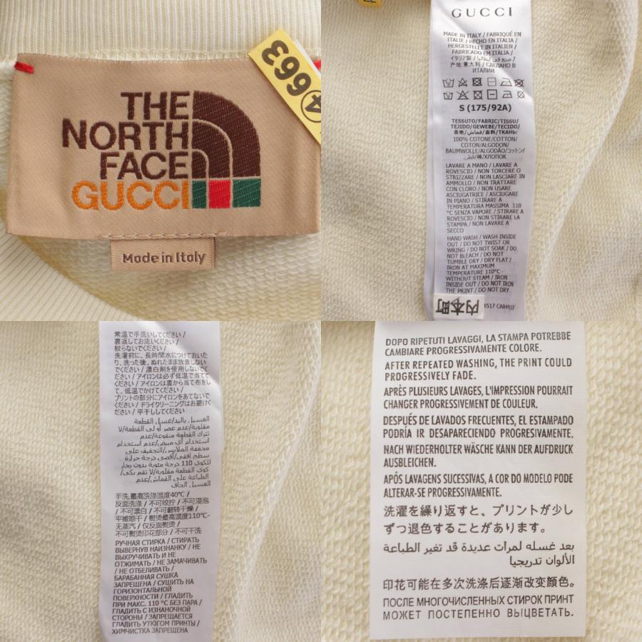 【グッチ】Gucci　THE NORTH FACE コラボ ノースフェイス トレーナー スウェット 626990 アイボリー S 【中古】【正規品保証】177632｜retrojp｜10