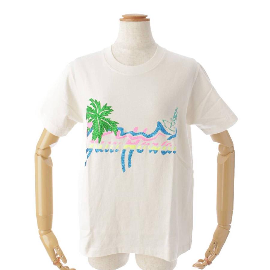GUCCI グッチ コットン HAWAII ラメ プリント 半袖Tシャツ 580762  