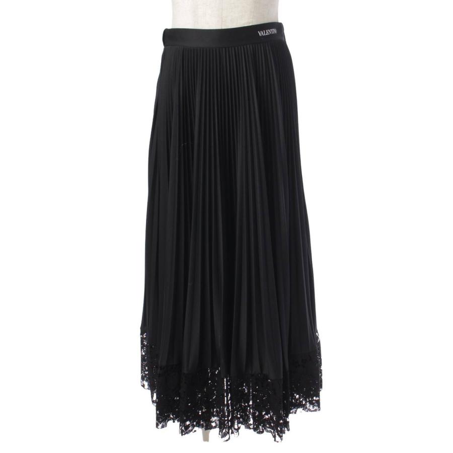 ヴァレンティノ】Valentino 19年 ロゴ レース切替 プリーツ ロング  
