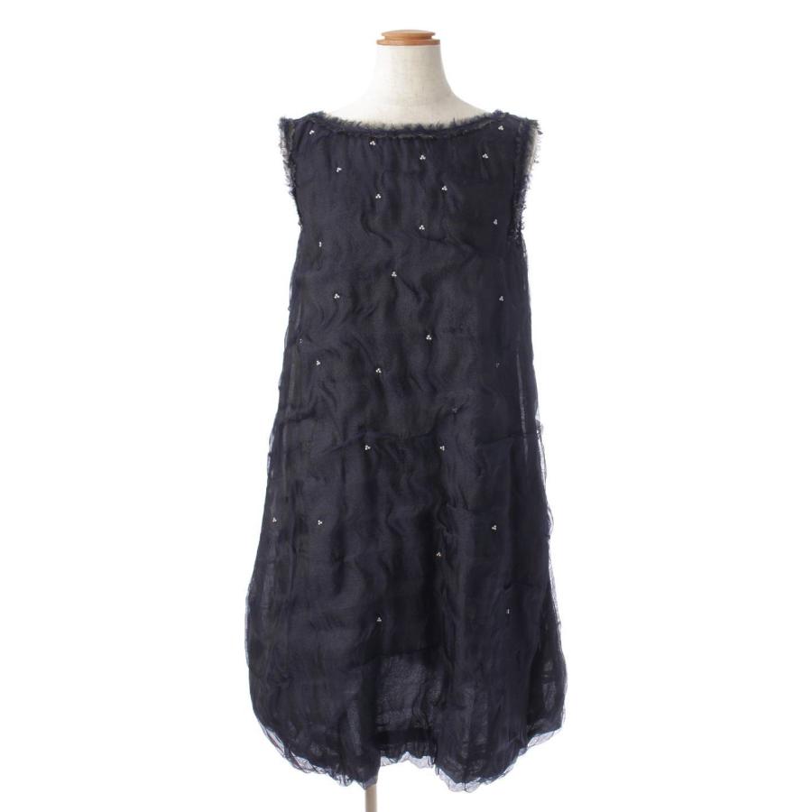 フォクシー】Foxey Dress Mirage シルク混 ノースリーブ ワンピース 