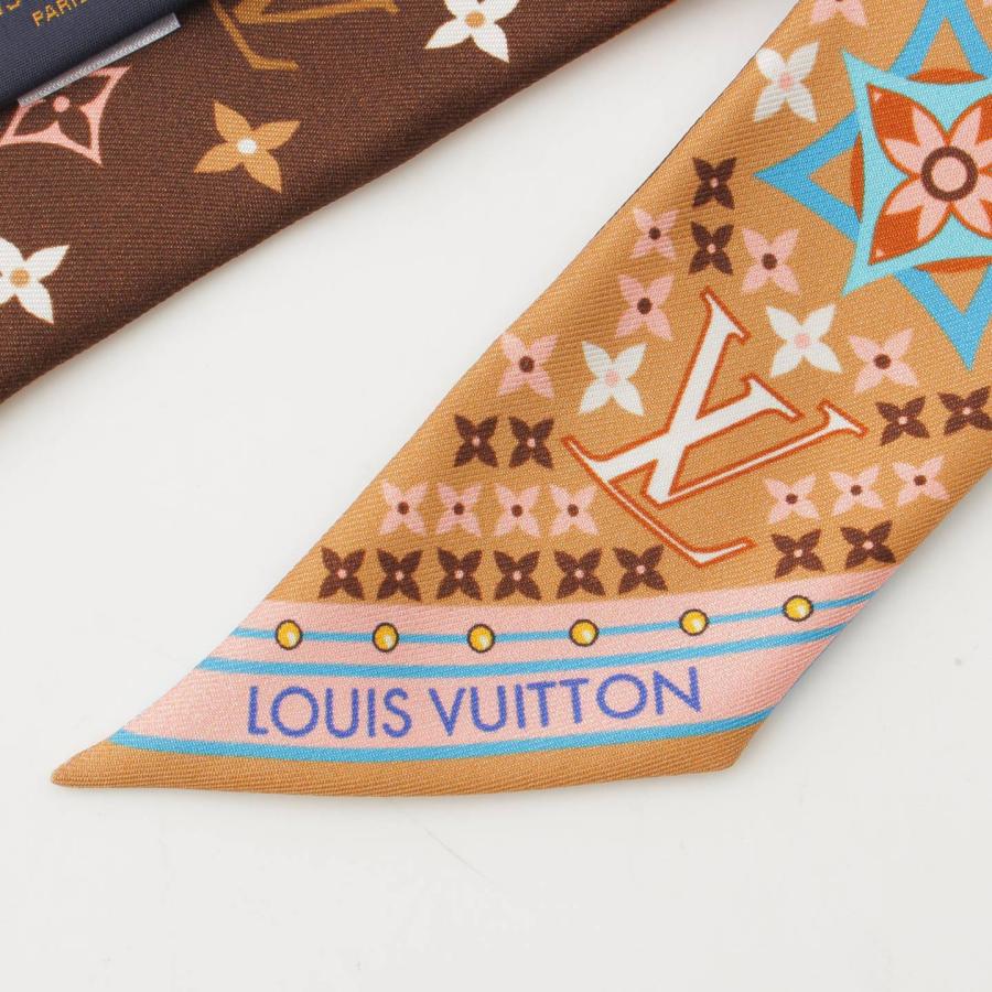 【ルイヴィトン】Louis Vuitton 22SS バンドーBB フラワーズ・フォエバ シルクスカーフ M77682 ベージュ ブラウン