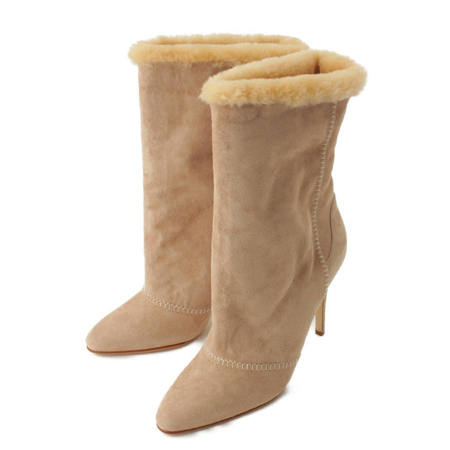 MANOLO BLAHNIK マノロブラニク スウェードロングブーツ ベージュ