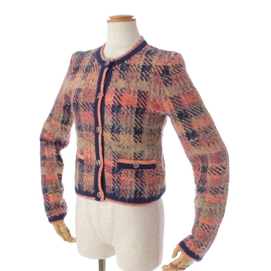 CHANEL 【シャネル】Chanel ビジューボタン ツイード ノーカラー  