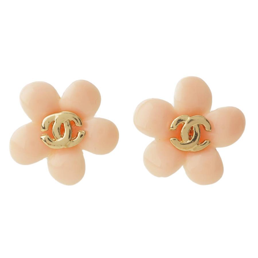 CHANEL花型ピアス ピンクゴールドココマーク