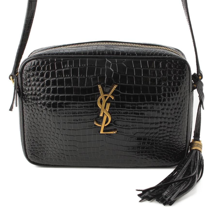 サンローラン】SAINT LAURENT ルー クロスボディ クロコ型押し カメラ 
