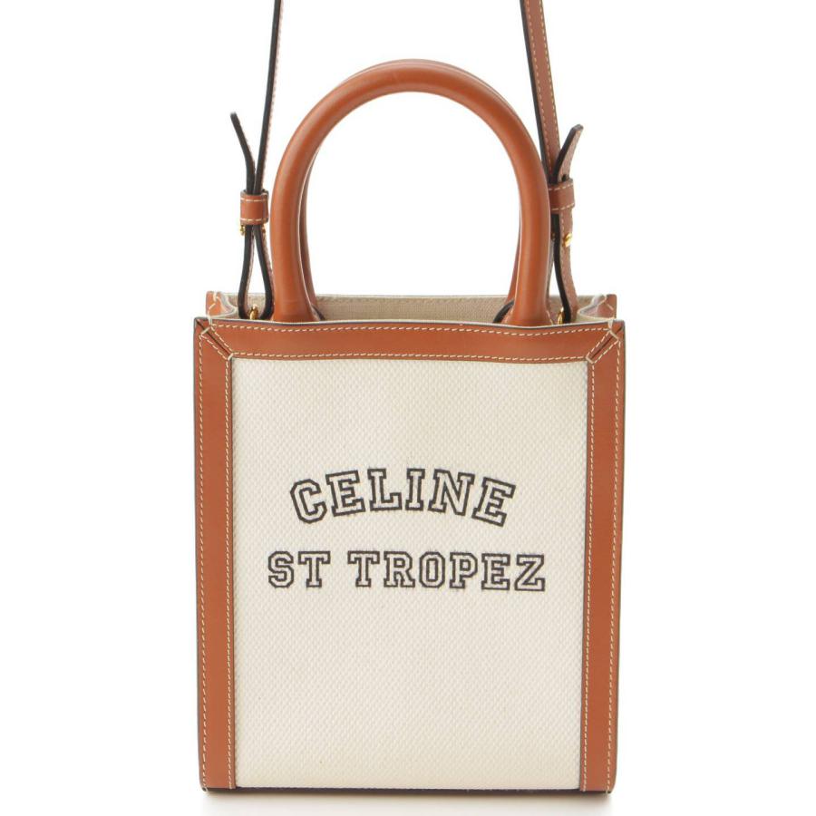 セリーヌ】Celine サントロペ バーティカル カバ キャンバス レザー 