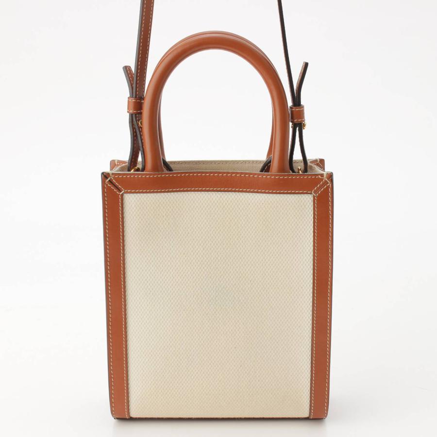 セリーヌ】Celine サントロペ バーティカル カバ キャンバス レザー 