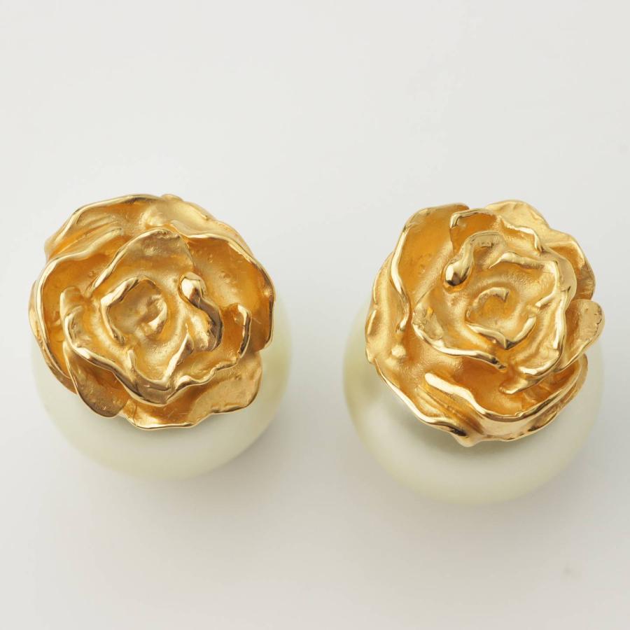 Christian Dior 【ディオール】DIOR トライバル パール ローズ ピアス 