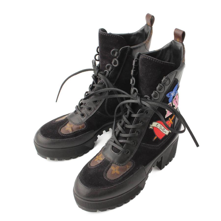 ルイヴィトンモノグラムスエードアンクルブーツ