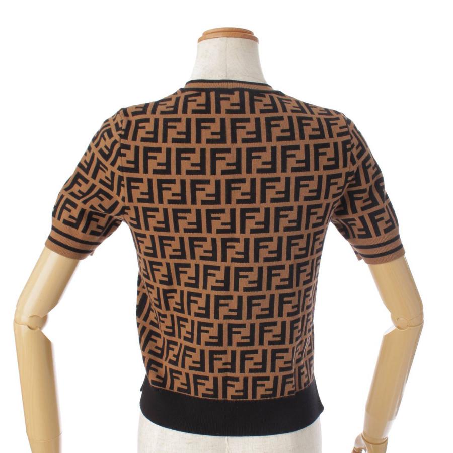 FENDI 【フェンディ】Fendi FF柄 半袖 クルーネック ニット トップス  
