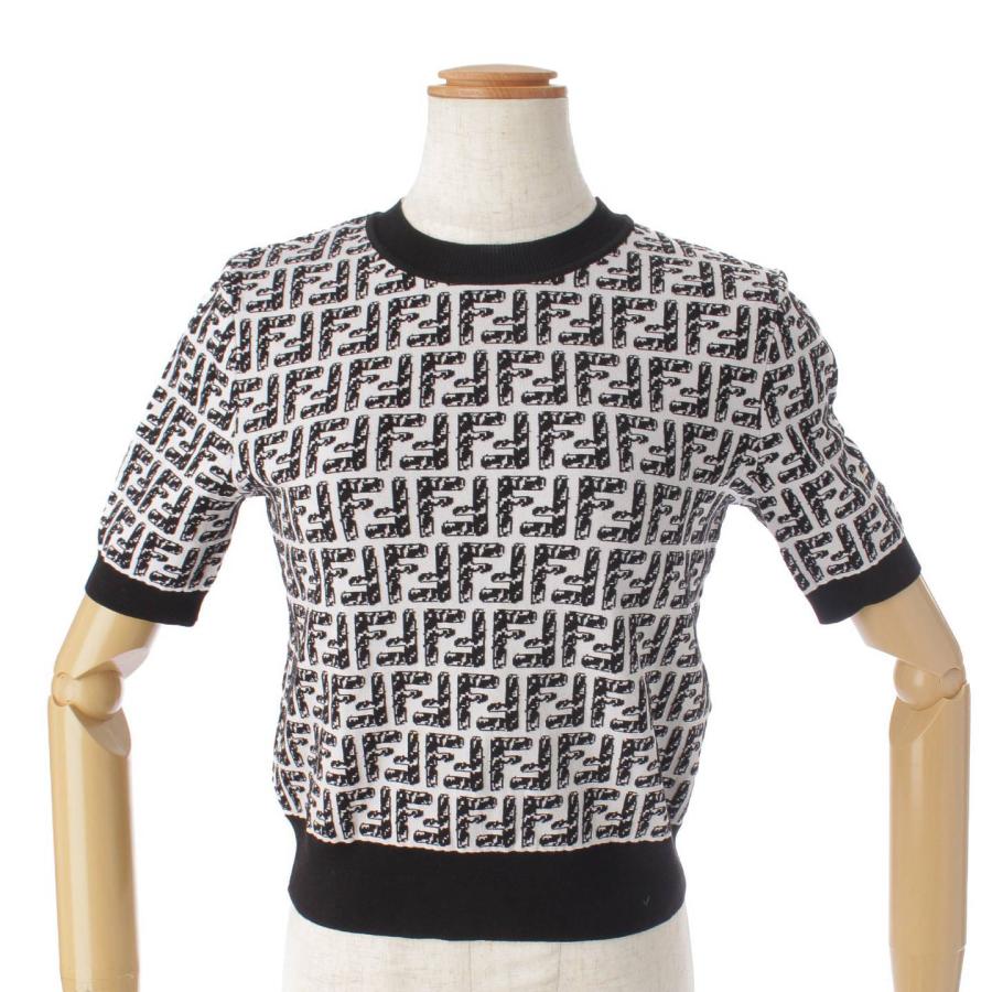 FENDI 【フェンディ】Fendi FF柄 半袖 クルーネック コットン ニット 