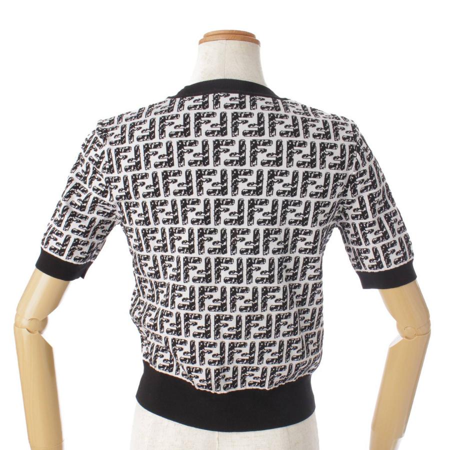 FENDI 【フェンディ】Fendi FF柄 半袖 クルーネック コットン ニット  