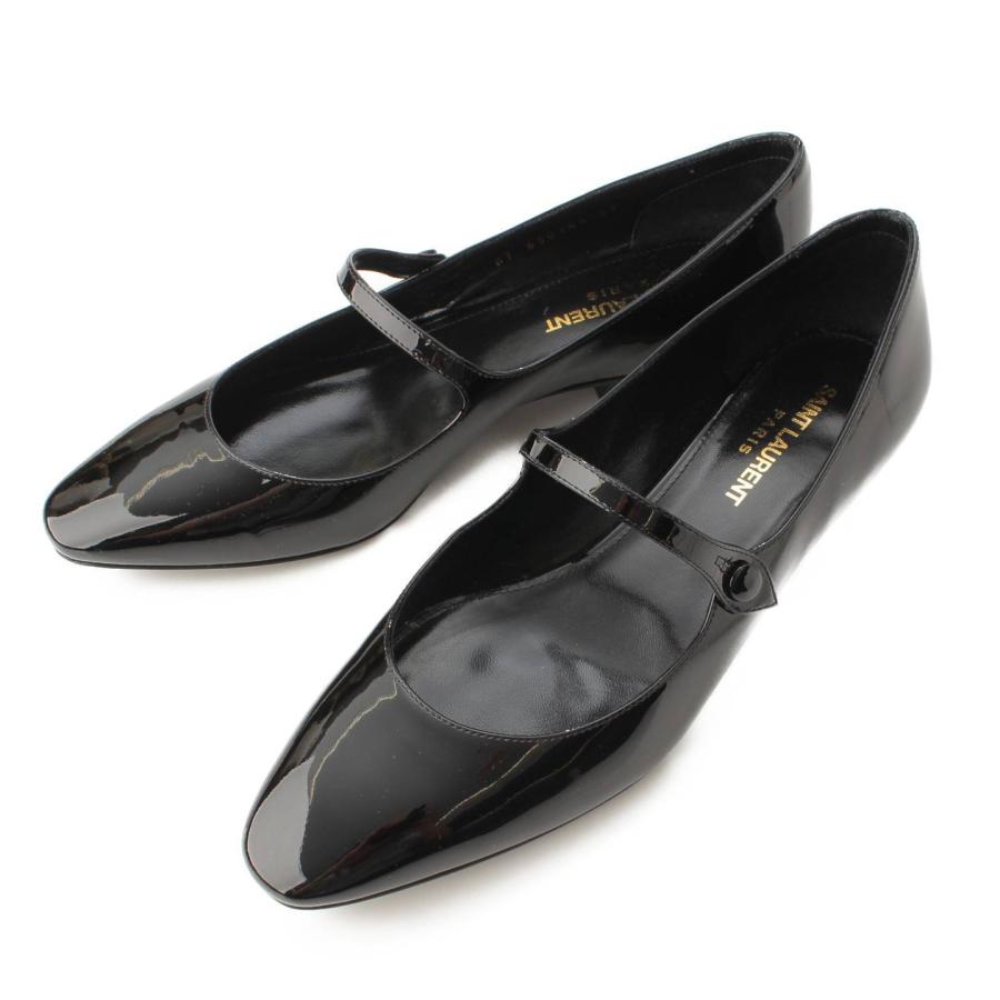 サンローラン】SAINT LAURENT パテント アーモンドトゥ フラット 