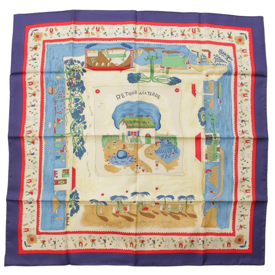 HERMES エルメス カレ 故郷に帰る ミニスカーフ HERMES エルメス カレ 故郷に帰る ミニスカーフ