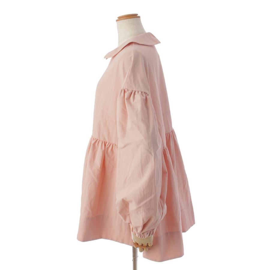 yori フラットカラーティアードブラウス ピンク