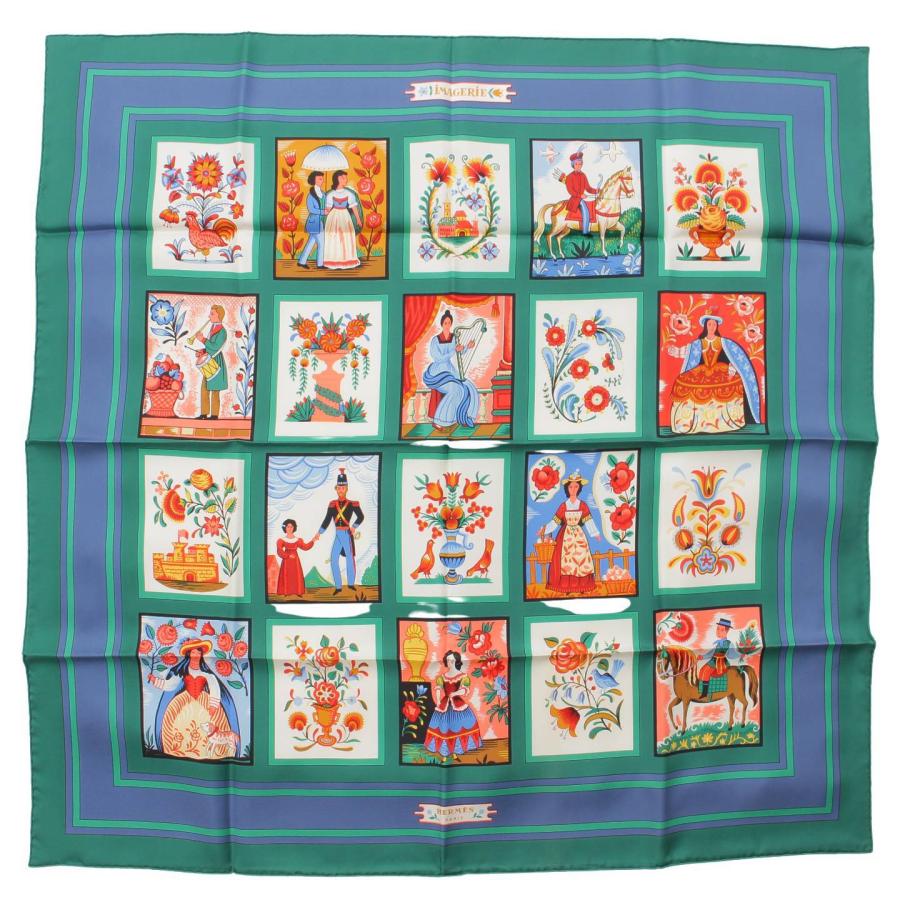 HERMES 【エルメス】Hermes カレ90 シルクスカーフ IMAGERIE 大衆版画  